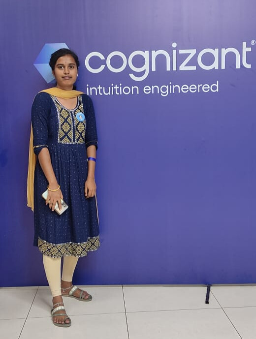 a person standing in front of a sign