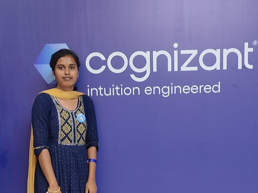 a person standing in front of a sign