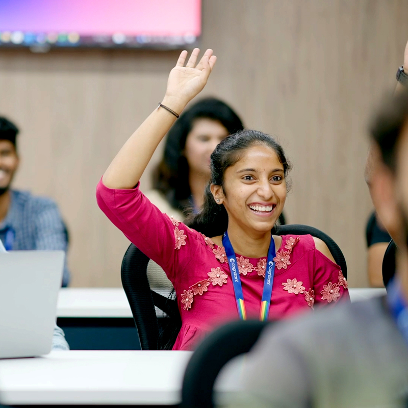 a group of people in a classroom