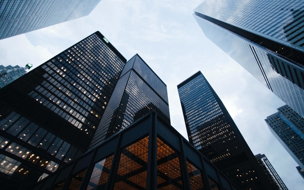 a group of tall buildings