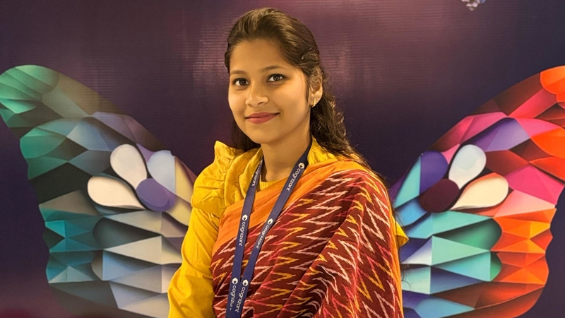 a person in a yellow dress