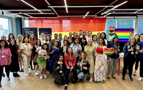 a group of people posing for a photo
