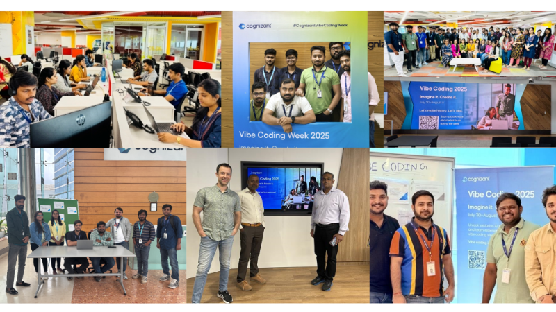 a collage of people in a room