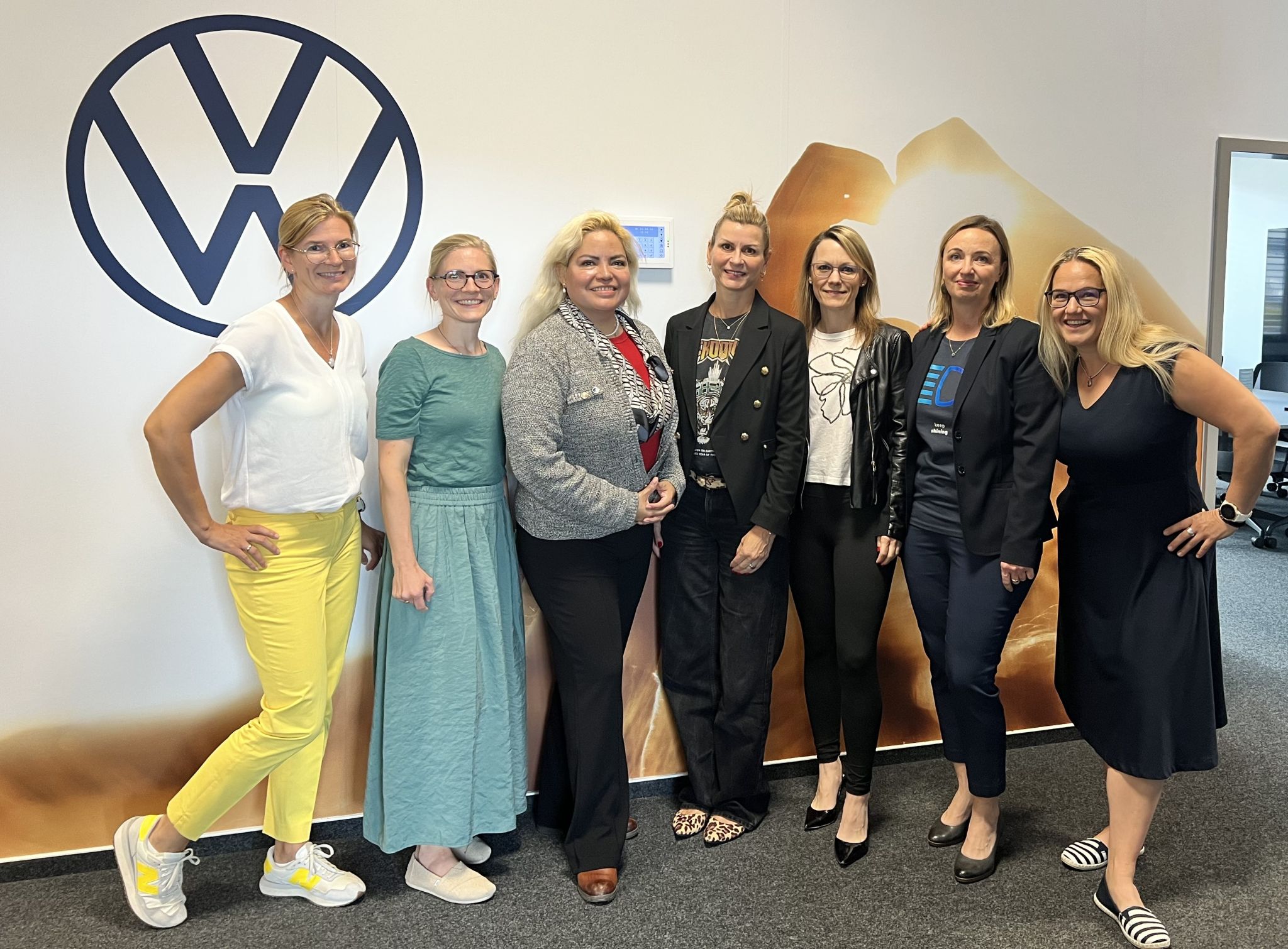 a group of women standing together