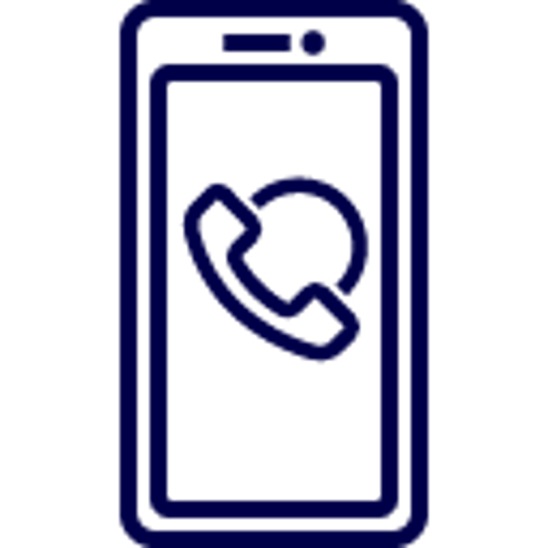 a blue line drawing of a phone