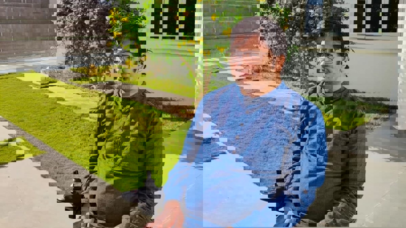 a person sitting in a wheelchair