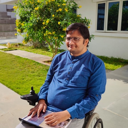 a person sitting in a wheelchair