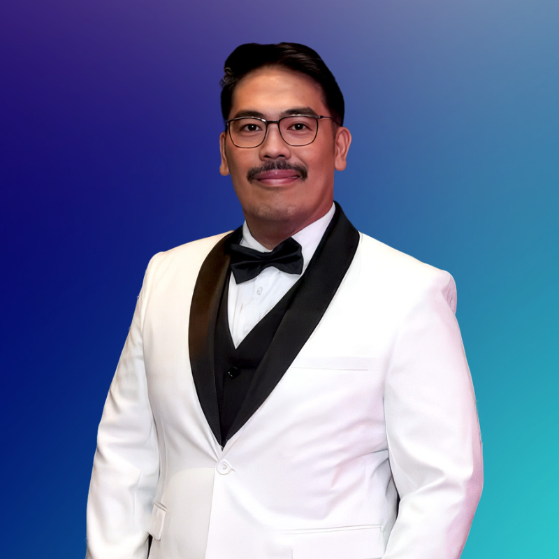 a person in a white suit