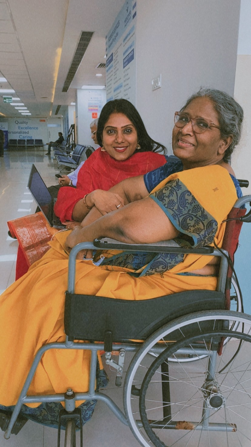 two women in a wheelchair