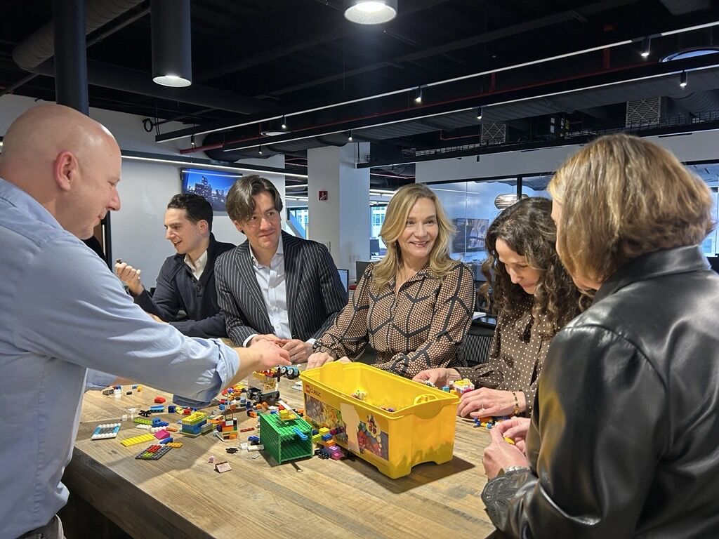 a group of people around a table