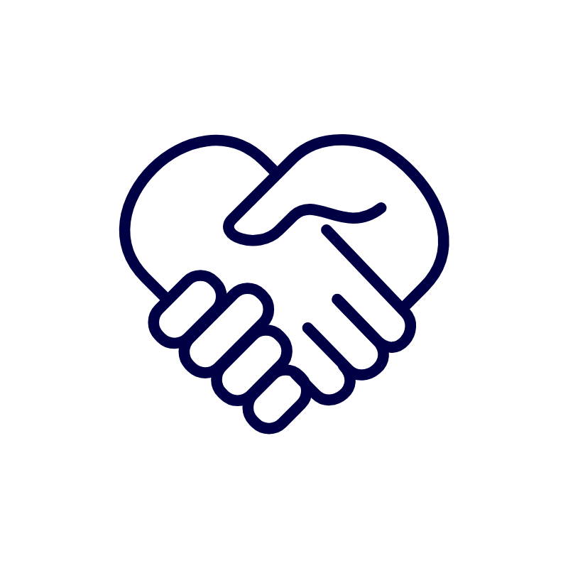 a heart shaped handshake with a hand shake