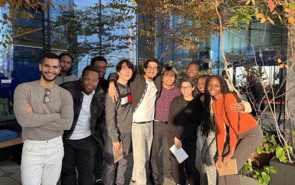 a group of people posing for a photo