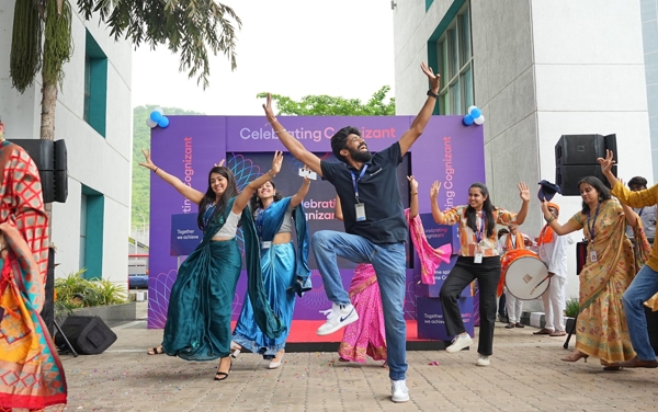 a group of people jumping in the air