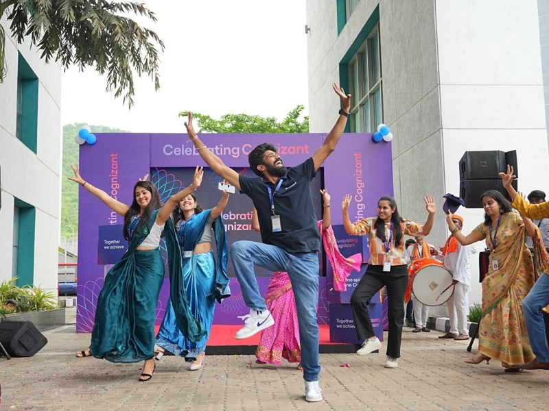 a group of people jumping in the air