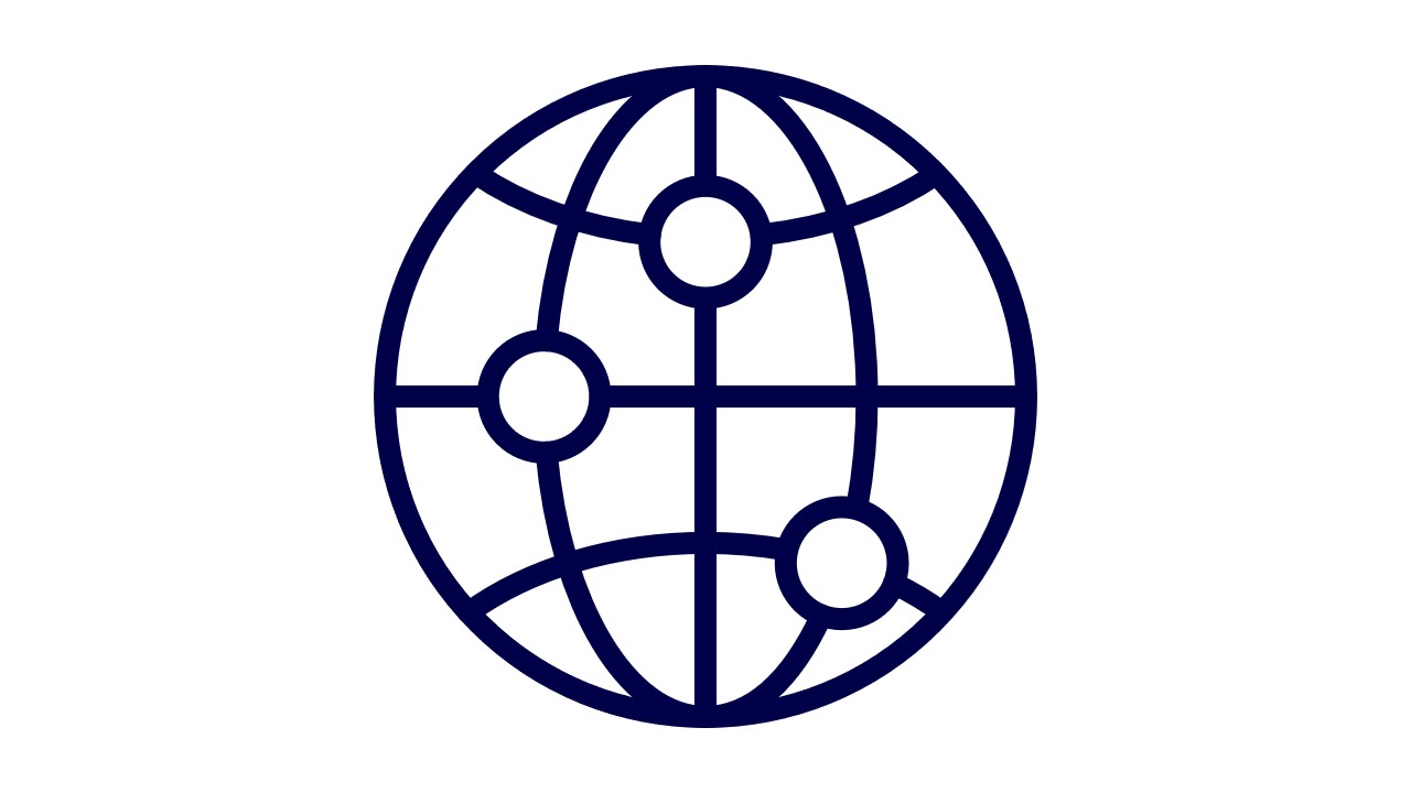 a logo of a globe