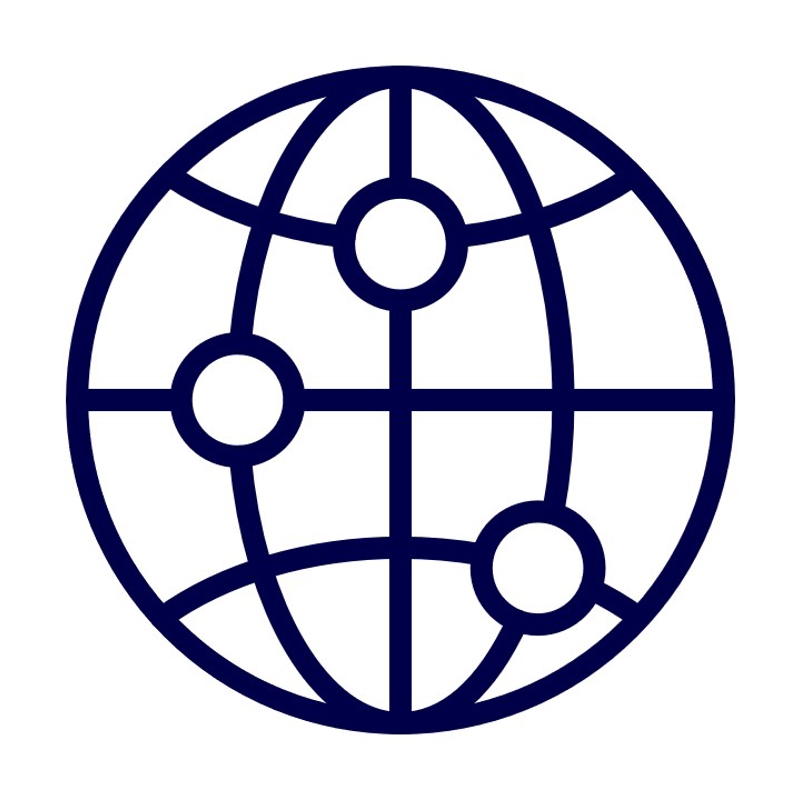 a logo of a globe