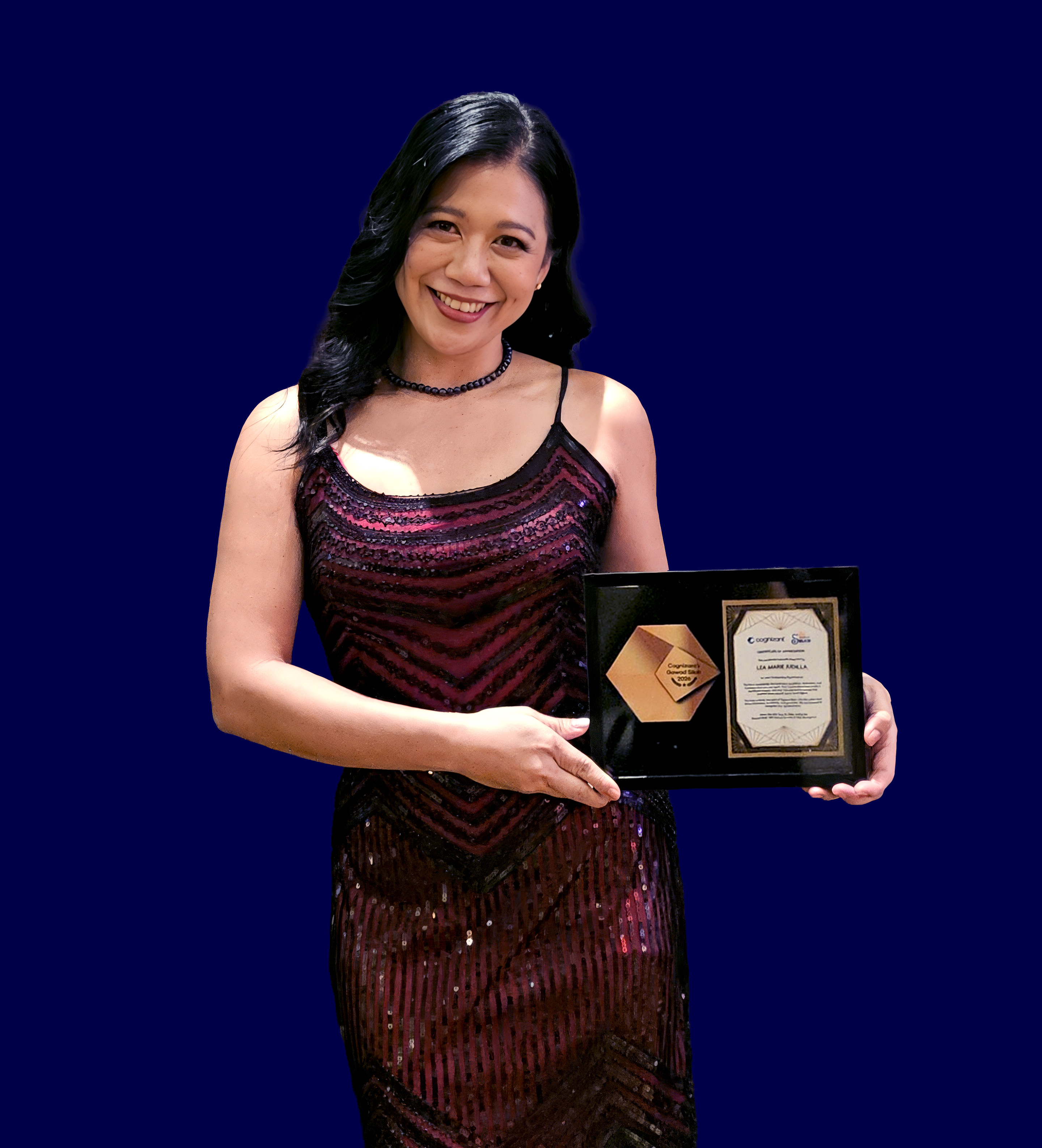 a person holding a plaque