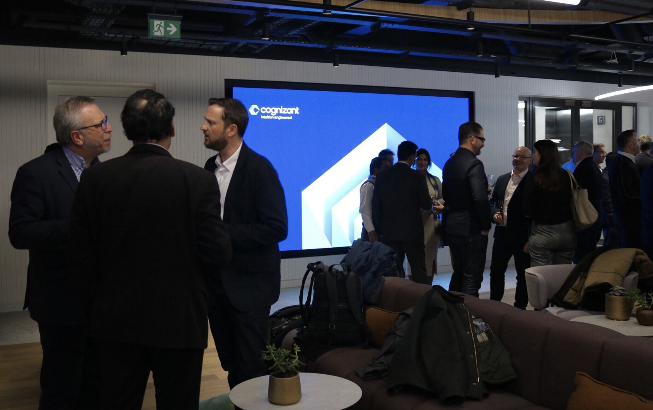 a group of people in a room