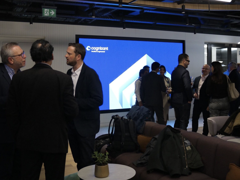 a group of people in a room