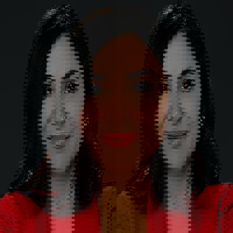 a person in a red suit