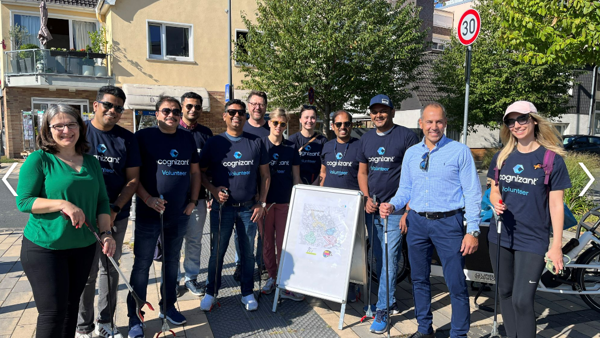 a group of people standing together outside