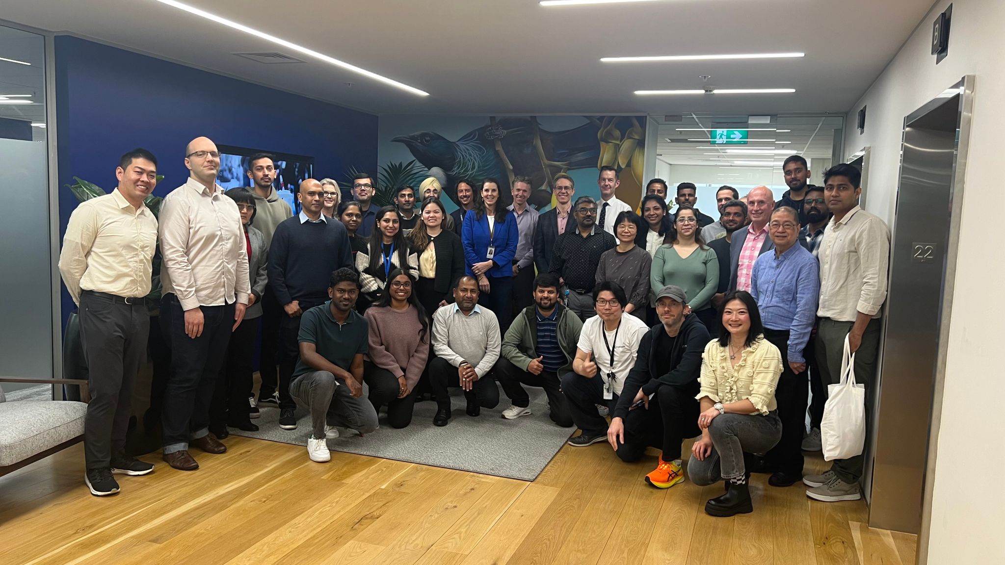 a group of people posing for a photo