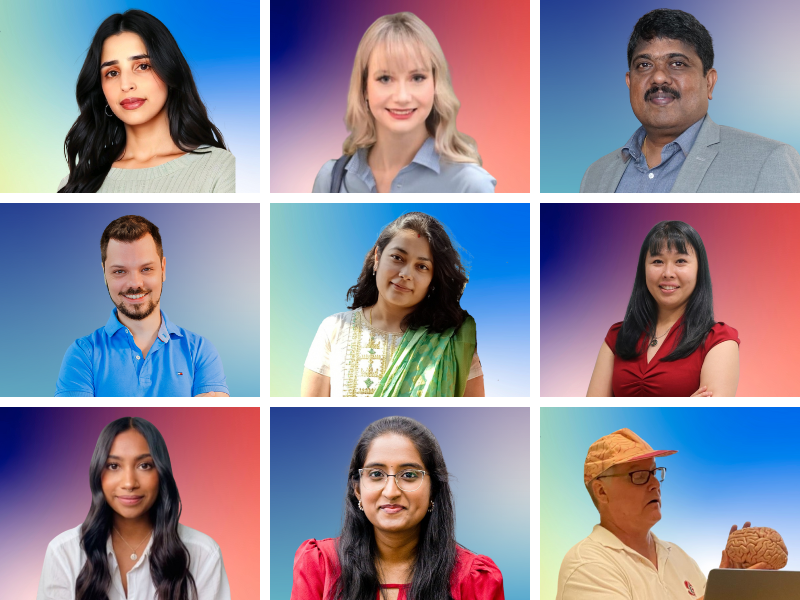 a collage of a group of people