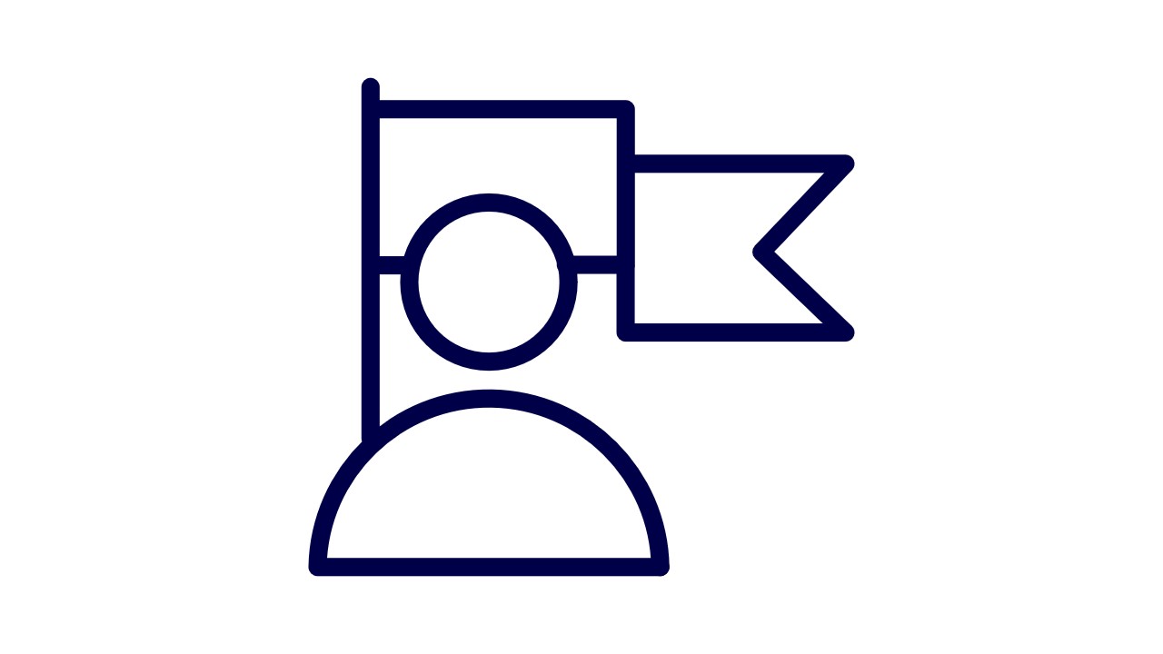 a person with a flag