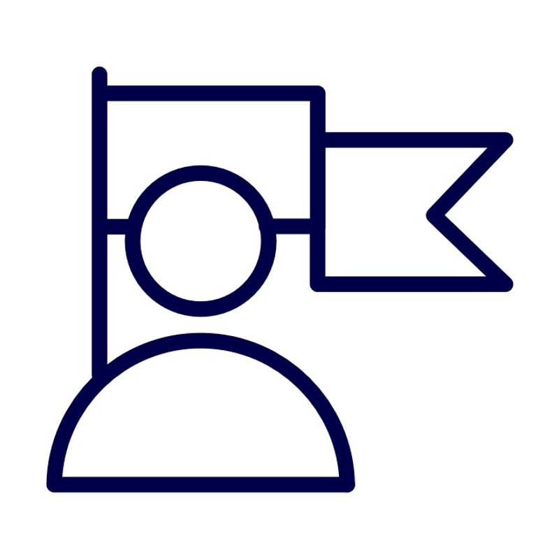 a person with a flag