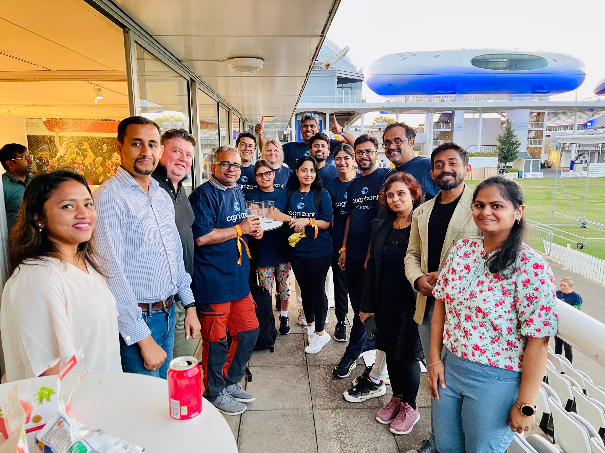 a group of people standing together outside