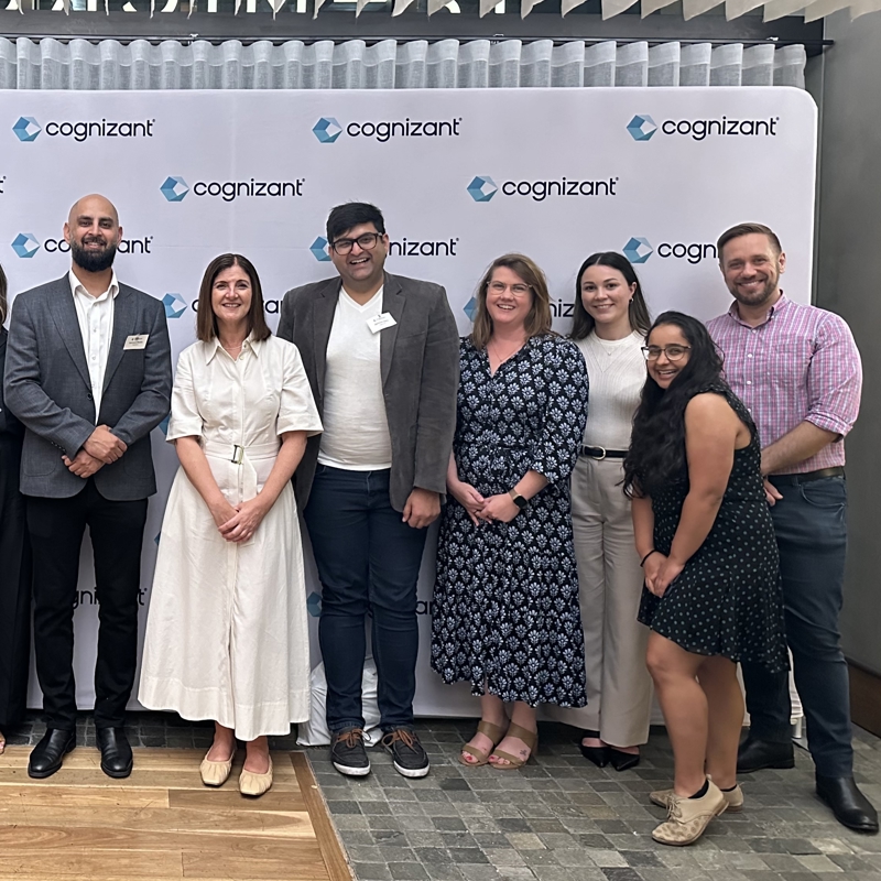 a group of people standing together