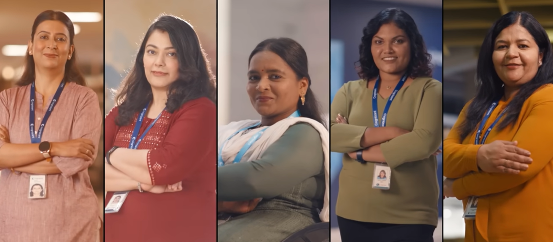 a collage of women with arms crossed