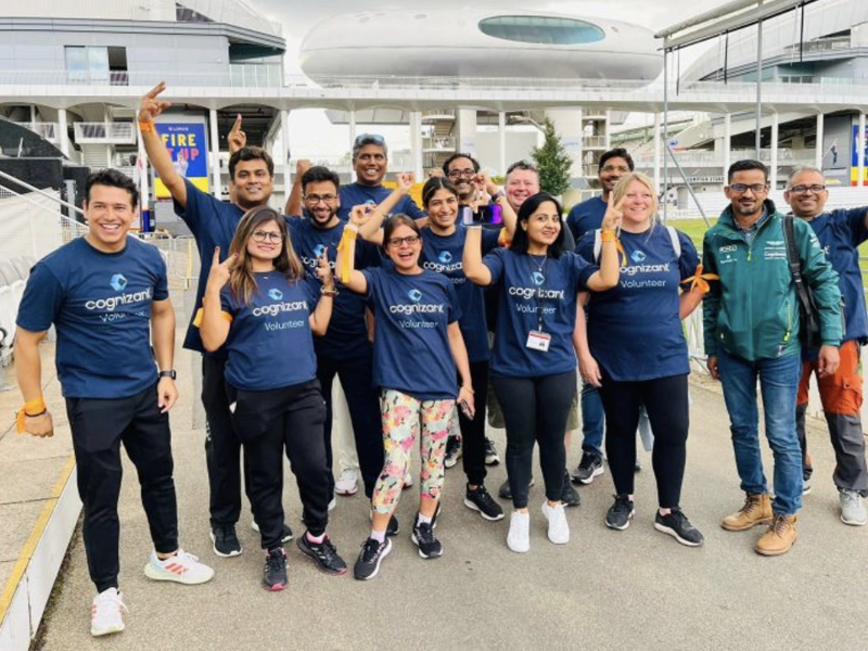 a group of people posing for a photo