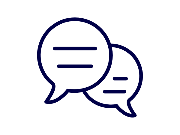 a line art of a chat