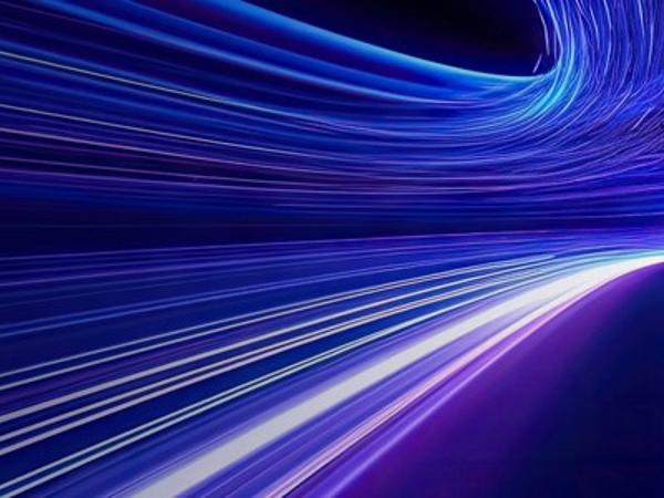a blue and white light streaks