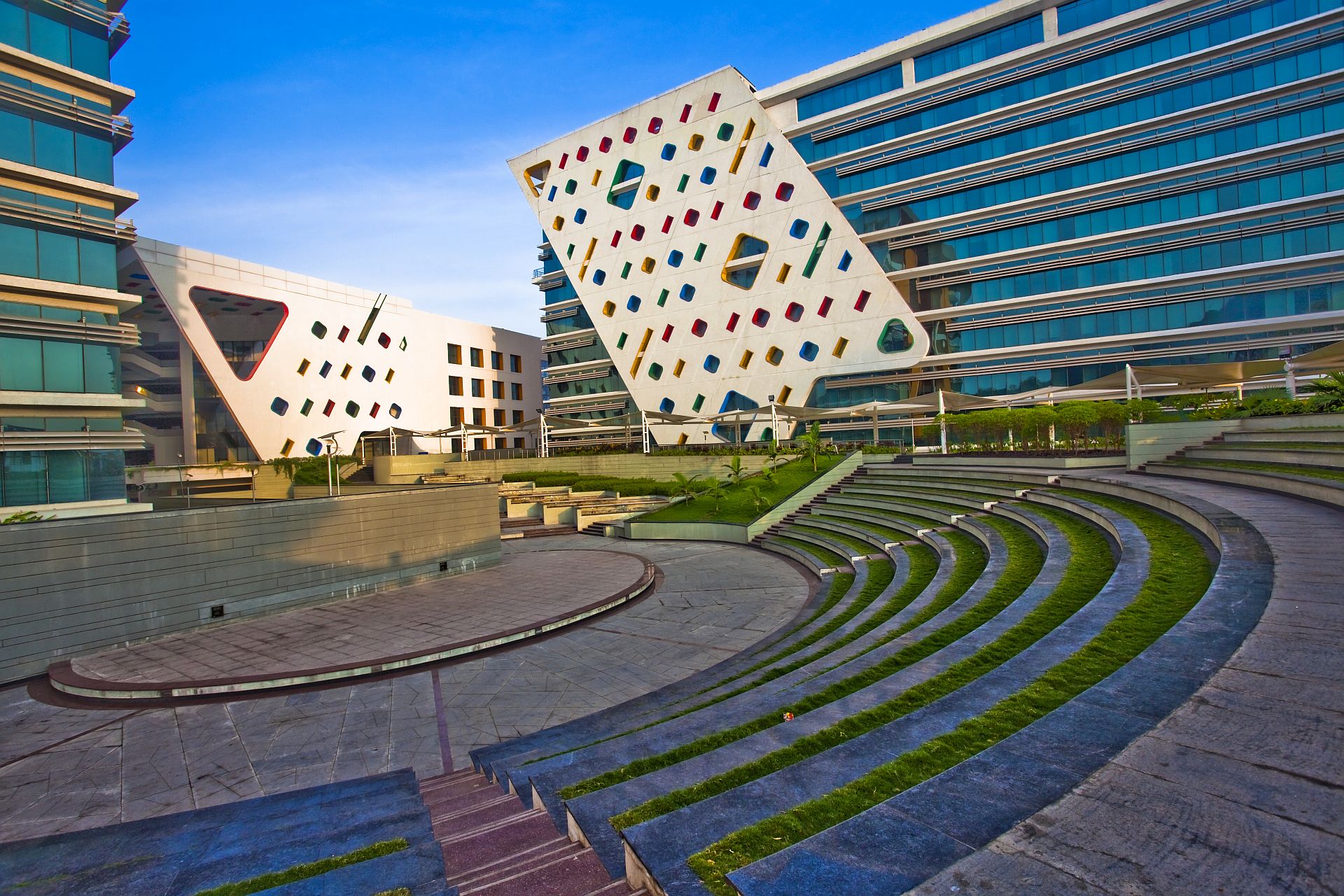 a building with a curved roof