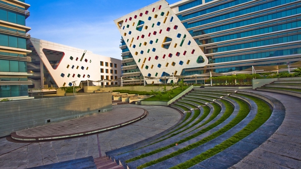 a building with a curved roof