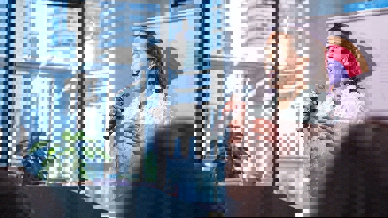 a person speaking into a microphone