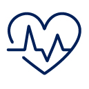 un cœur avec une ligne de pouls