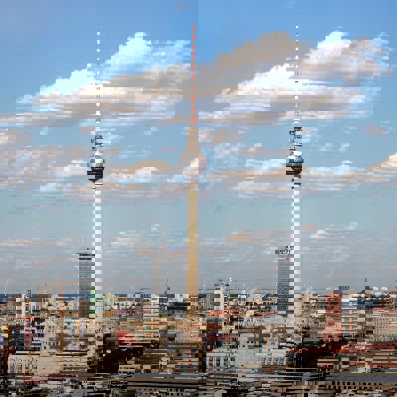 a tall tower in a city