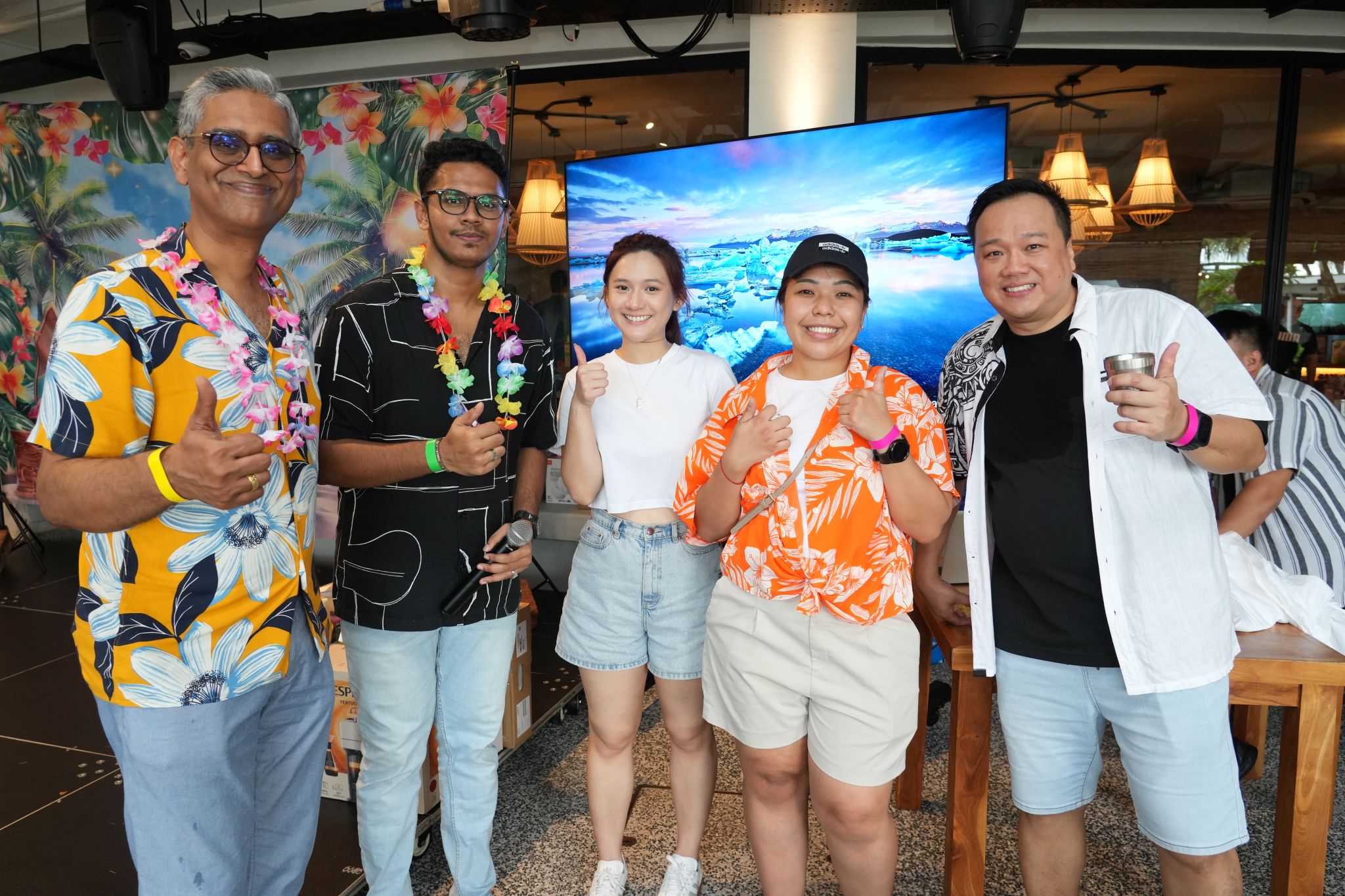 a group of people posing for a photo