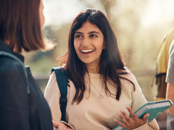 a person talking to another person