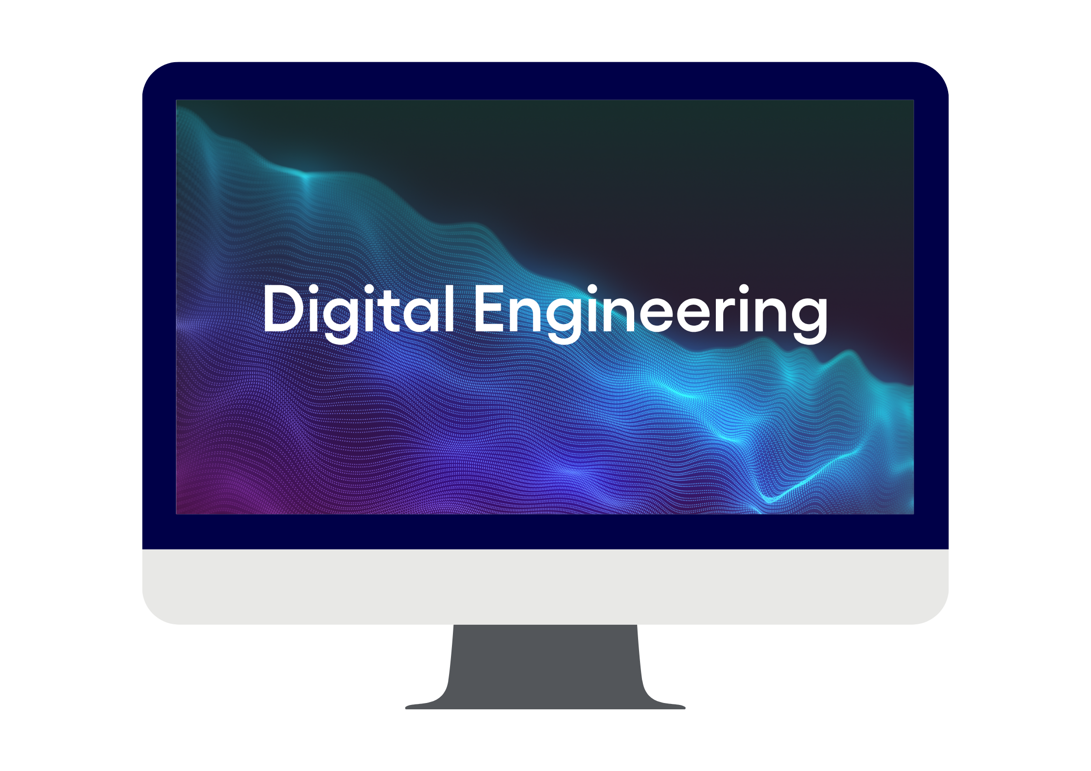 a computer monitor with a blue and purple background