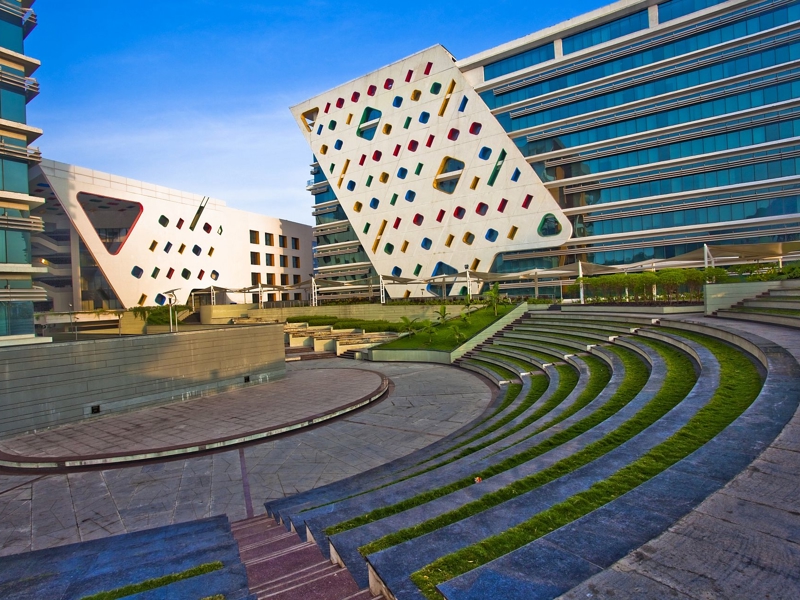 a building with a curved roof