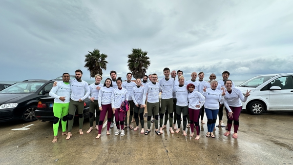 a group of people posing for a photo
