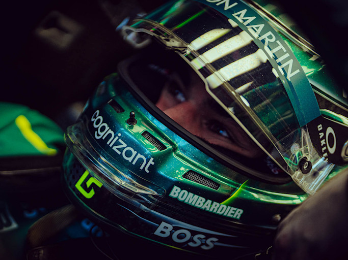 a person wearing a green helmet