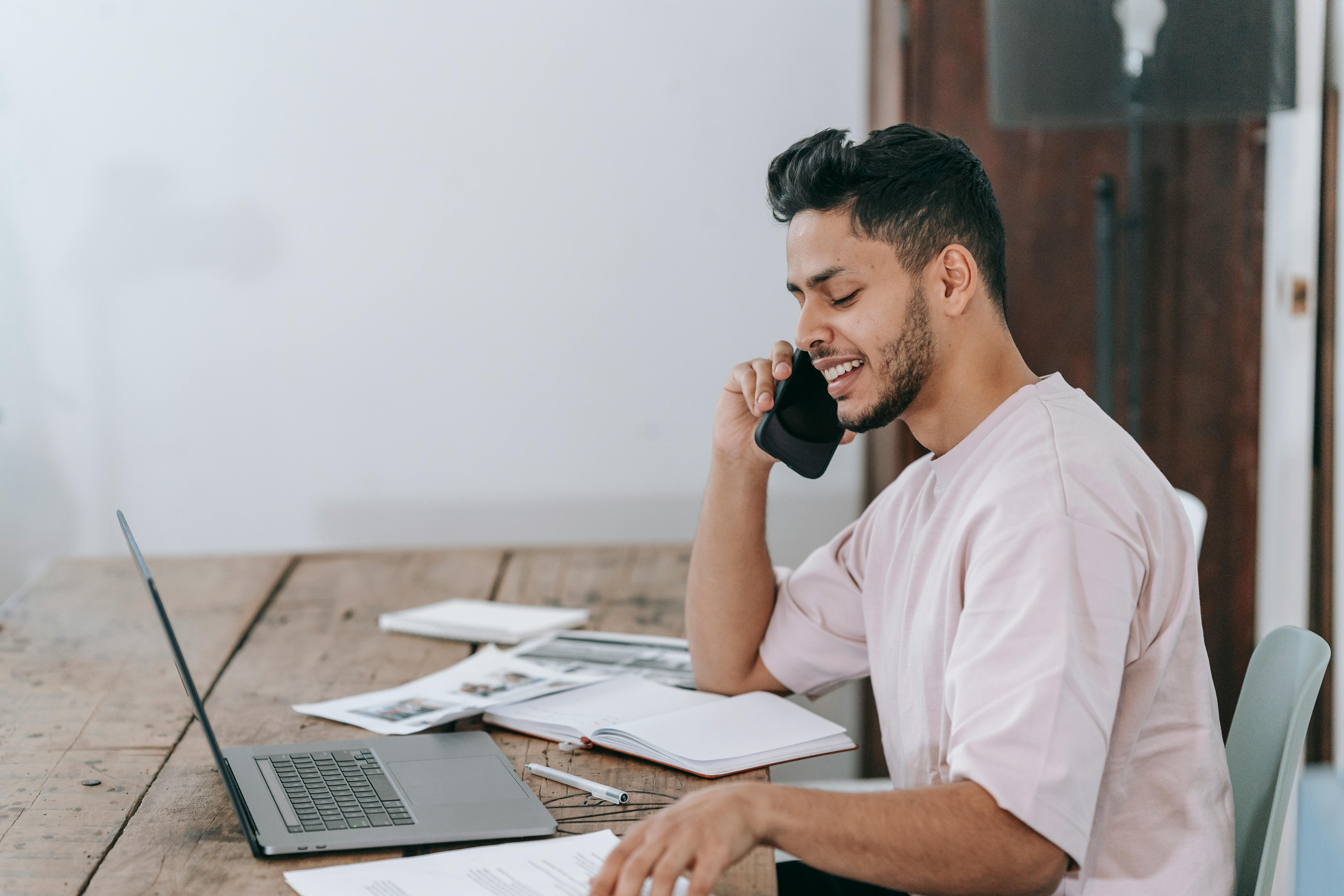 a person talking on the phone