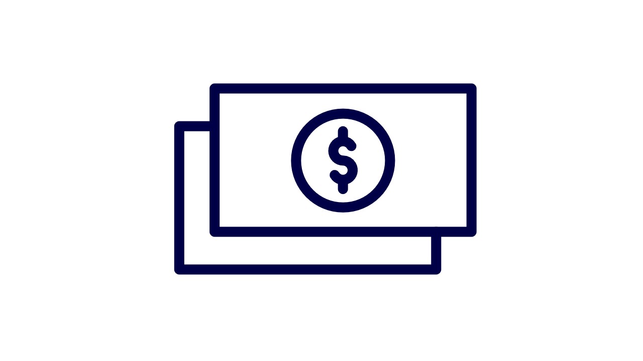 a black line drawing of a dollar sign