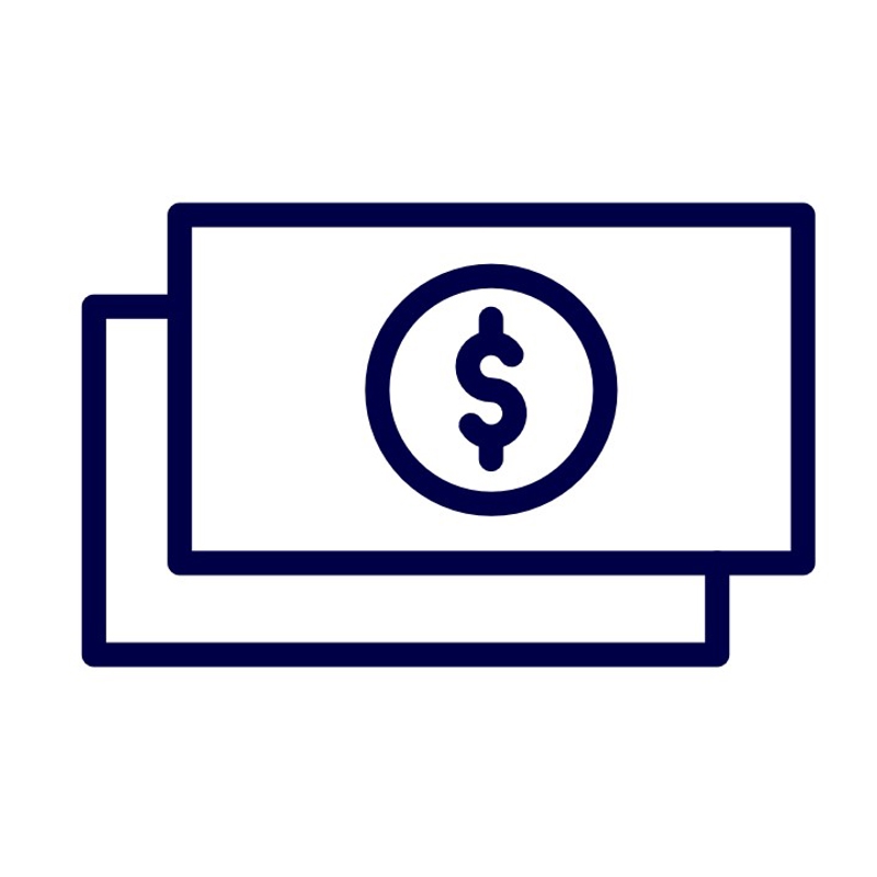 a black line drawing of a dollar sign